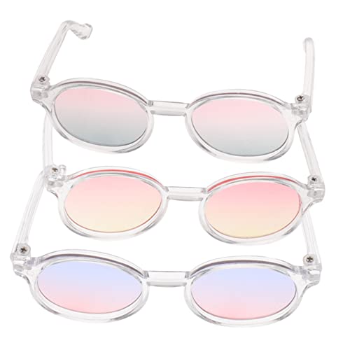 TOYANDONA 3 Stück Puppenbrillen Babypuppe Modepuppe Klare Brille Transparente Brille Puppenbrillen Augengläser Sonnenbrille Puppen Ankleide Requisiten Puppen Ankleide Zubehör Puppenbrillen von TOYANDONA