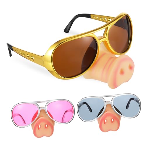 TOYANDONA 3 Stück Teiliges Lustige Partybrillen mit Schweinenase Bunte Sonnenbrillen für Erwachsene und Witzige Verkleidung für Geburtstagsfeiern Halloween und Cosplay TOYANDONA 3 Stück Teiliges Lustige Partybrillen mit Schweinenase Bunte Sonnenbrillen für Erwachsene und Witzige Verkleidung für Geburtstagsfeiern Halloween und Cosplay von TOYANDONA