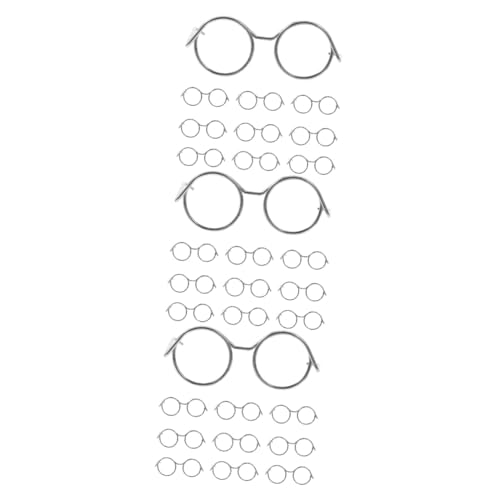 TOYANDONA 30 STK Puppenbrille Gläser Miniaturspielzeug Eine Sonnenbrille Schmücken Mini-Spielzeug Dekorationen Brillen Für Puppen Brille Für Puppe Mini-Brille Eisen Kleidung Glasrahmen von TOYANDONA