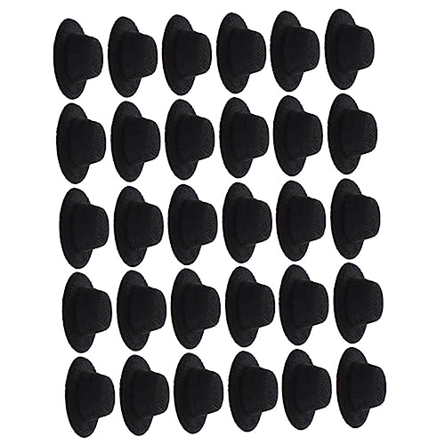 TOYANDONA 30St Mini-Hut Puppenhüte lustiger Fischerhut Kleidung für Neugeborene Mädchen Mütze doll Accessories Puppenkleidung Multifunktions-Minihüte Miniaturhüte aus Stoff Black von TOYANDONA