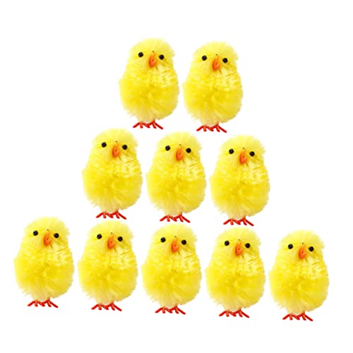 TOYANDONA 36 Stück Osterküken Hühnerfiguren Kleine Tier Mini Kükenfigur Winzige Hühner Süßes Küken Hühner Schreibtischdekor Kleines Hühnerspielzeug Hat Gelben Plüschstoff von TOYANDONA