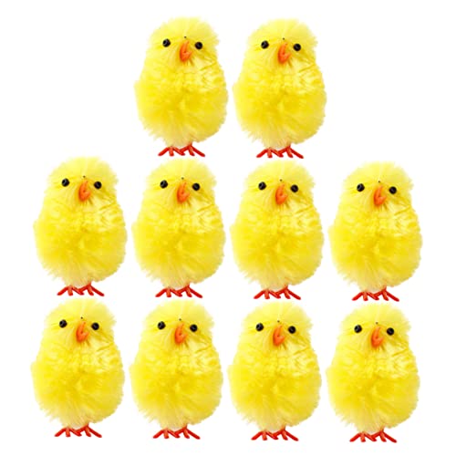 TOYANDONA 36 Stück Osterküken Miniatur-familienhuhn Küken Figur Mini-hühner-modell Hühnerfiguren Für Klein Winzig Osterschmuck Mini-osterhähnchen Osterhuhn Yellow Plüschstoff von TOYANDONA