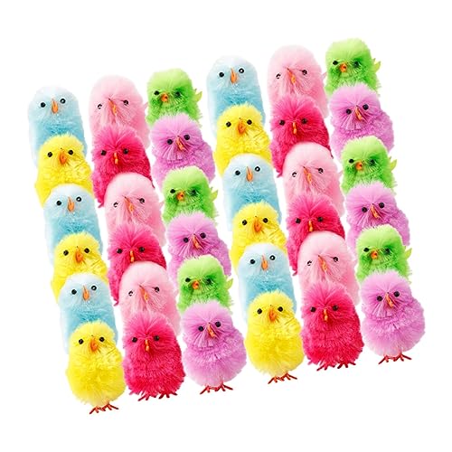 TOYANDONA 36 Stück Teiliges Bunte Mini Küken Osterdekoration Party Tisch Schmuck für Fröhliche Osterfeier und Festliche Raumgestaltung von TOYANDONA