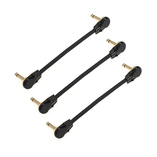 TOYANDONA 3Stücke Pack Gitarren Patchkabel Rechteckige Instrumentenkabel für Bass und Effektpedale mit Vergoldetem Stecker Optimale Klangübertragung für Professionelle Musiker von TOYANDONA