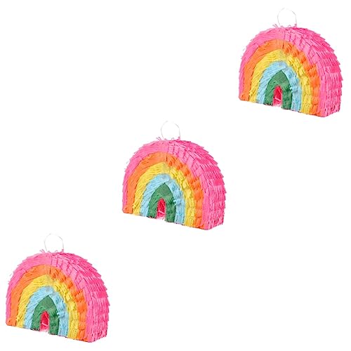 TOYANDONA 3st Regenbogen-piñata Regenbogen-pinatas Für Geburtstagsparty-mädchen Geburtstag Piñata Kleine Pinatas Als Mittelstücke -piñata Große Piñata Papier Tier Spielzeug Baby von TOYANDONA