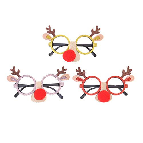 TOYANDONA 3st Schnapsgläser Weihnachtsbrille Party-brille Lustige Partybrille Geweih Bilderrahmen Kind von TOYANDONA