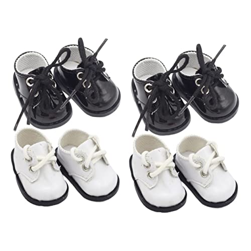TOYANDONA 4 Paare Plüschpuppenschuhe Mini-Schuhverzierungen Puppenzubehör Ornament Spielzeug Mini-Schuh-Dekor Miniatur-Schuhverzierungen fein Baby Schuhe Milu-Puppe Kleidung von TOYANDONA