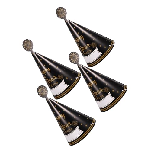 TOYANDONA 4 Stück 2024 silvester party silvesterparty Geschenkidee Hut aufleuchten Frohes Jahr Hüte Partyhut Papierkegelhüte für das neue Jahr Partyhüte aus Papier für das neue Jahr Black TOYANDONA 4 Stück 2024 silvester party silvesterparty Geschenkidee Hut aufleuchten Frohes Jahr Hüte Partyhut Papierkegelhüte für das neue Jahr Partyhüte aus Papier für das neue Jahr Black von TOYANDONA