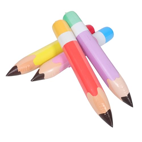 TOYANDONA 4stücke Aufblasbarer Bleistift Aus Pvc-material Für Schulfeiern Und Partys Leicht Aufzublasen Und Wiederverwendbar Dekoration Für Ersten Schultag Oder Abschlussfeiern von TOYANDONA