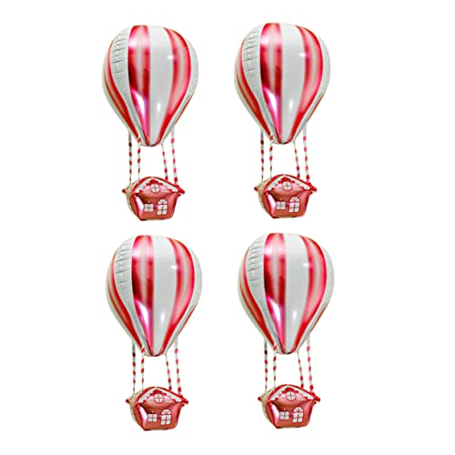 TOYANDONA 4 Stück Ballondekoration 4d-aluminiumballons in Form Eines Heißluftballons Zahlenballons Dekorationen Heißluftballon Aluminiumballon Heißluftballon-party Brautparty Aluminiumfolie von TOYANDONA