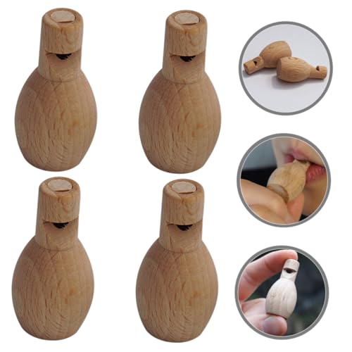 TOYANDONA 4 Stück Holzpfeifen DIY zum Bemalen Kinderfreundliches Musikinstrument Sicher Glatt ohne Scharfe Kanten Fördert Hörfähigkeit und Fingerfertigkeit für Jungen und Mädchen von TOYANDONA