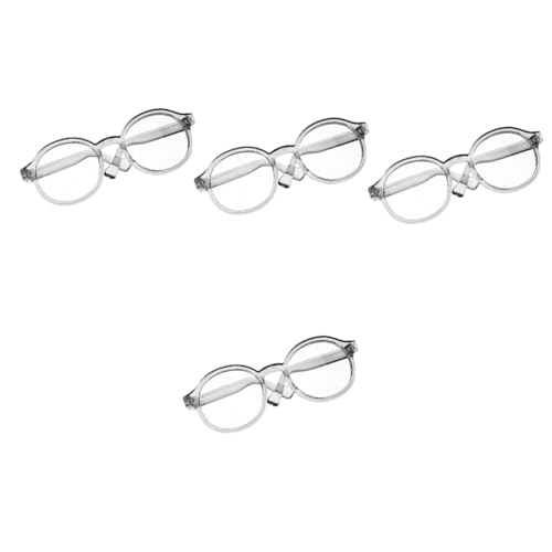 TOYANDONA 4 Stück Puppenbrille Brille zum Anziehen der Puppe Sternbrille Mini-Plüschtiere trendige sonnenbrille Brille für Puppe Gläser Dekore Miniatur kleine Gläser Kleine Puppe Lesebrille von TOYANDONA