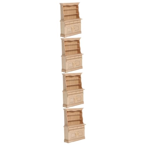 TOYANDONA 4 Stück Puppenhaus-Schließfach Holzdekor Lagerschrank simulieren Puppenhaus aus Holz Wohnkultur Miniaturschrank Miniatur-Schrankmodell Kleiderschrank Kabinett Kommode Ornamente von TOYANDONA