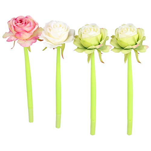 TOYANDONA 4 Stück Rosafarbener Gelstift Kugelschreiber Gelstift Für Schüler Kreativer Gelstift Blumen-gel-stift Geschenktasche Rose Büro Abs von TOYANDONA