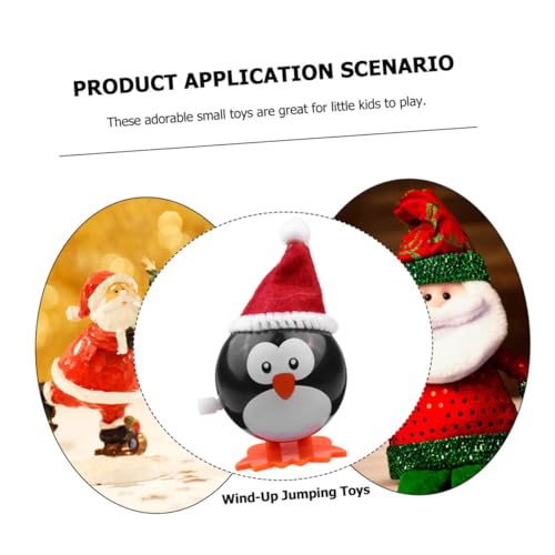 TOYANDONA 4 Stück Teiliges Aufzieh Pinguin mit Hut Weihnachts Deko für Kleines Tragbares Mechanisches Geruchlos und Gesund als Mitgebsel und von TOYANDONA