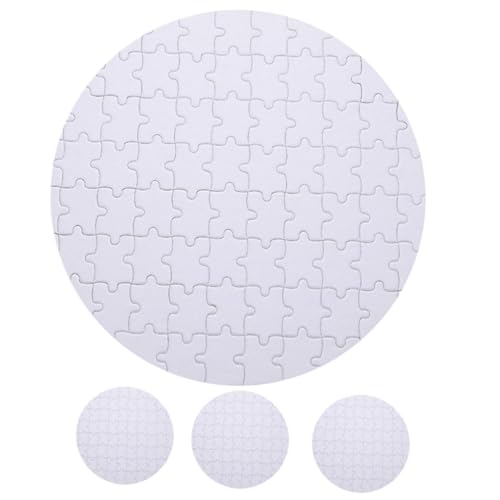 TOYANDONA 4 Stück Teiliges Sublimations Puzzle aus Blanken Runden Heat Transfer Puzzleteilen DIY für Personalisierte Fotoübertragung Glatte Oberfläche Sicher für Geburtstage und Feiern von TOYANDONA