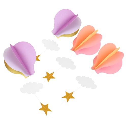 TOYANDONA 4 Stück Weihnachtsfeierdekorationen Heißluftballon-ornament Cloud-geburtstagsdekorationen Wolkenballon- Heißluftballon- Zum Aufhängen Ballon-ornamente Glitzerpapier von TOYANDONA