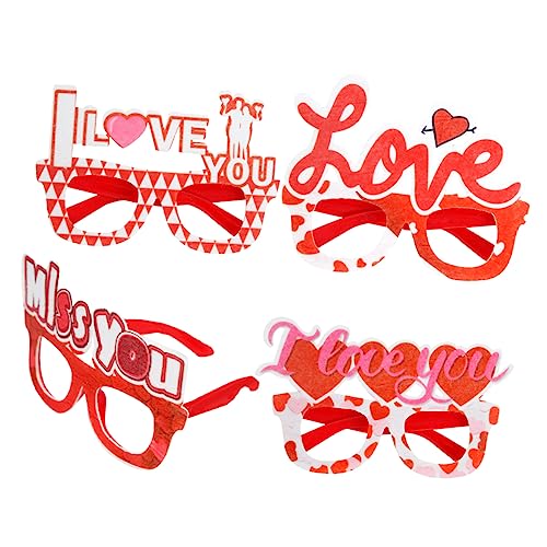 TOYANDONA 4 liebe Brillen lustige Brillen Valentinstag-Brille valentinstag kostüm geschenke für valentinstag espejuelos para mujer Rosa Sonnenbrille für Frauen Brillen zum Valentinstag von TOYANDONA