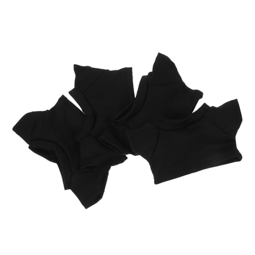 TOYANDONA 4 Stücke Bär Puppe Plüsch Tier Kleidung Zubehör Bär T-Shirt Für Kuschelbären Schwarz Basic Tee von TOYANDONA