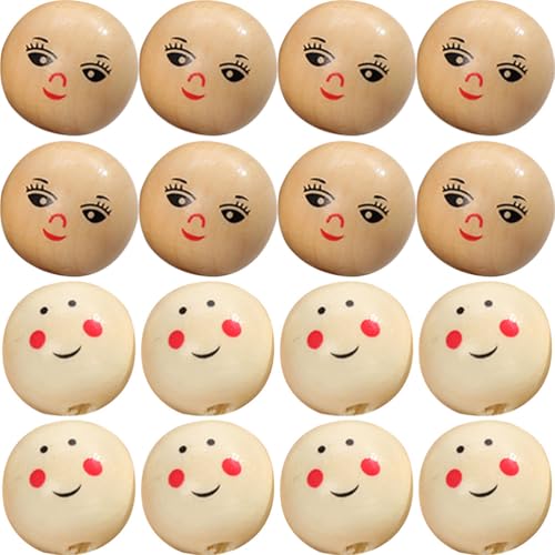 TOYANDONA 40 Stück Holzperlen zum Basteln: 0,98 Zoll Runde Perlen mit Lächelndem Gesicht Und Löchern für Diy-bastelarbeiten, Schmuckherstellung, Diy-schlüsselanhänger, Weihnachtsengel-dekorationen. TOYANDONA 40 Stück Holzperlen zum Basteln: 0,98 Zoll Runde Perlen mit Lächelndem Gesicht Und Löchern für Diy-bastelarbeiten, Schmuckherstellung, Diy-schlüsselanhänger, Weihnachtsengel-dekorationen. von TOYANDONA
