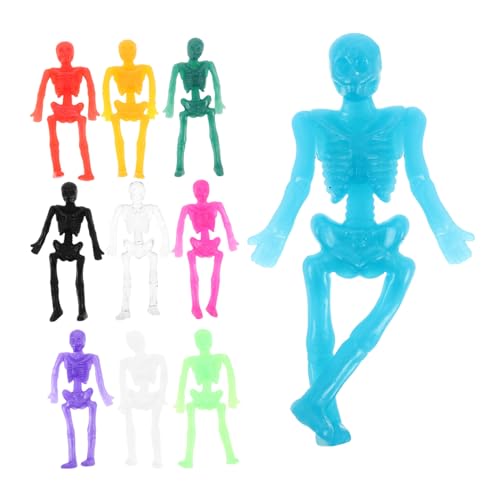 TOYANDONA 40 Stück Klebrige Dehnbare Mini-Skelette Halloween TPR Gummi Streckbare Figuren für Party Mitgebsel Schülerbelohnungen Scherzartikel und Klassenzimmerpreise von TOYANDONA