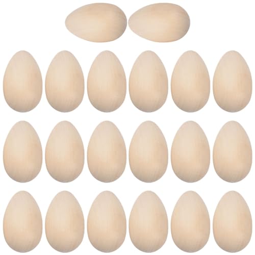 TOYANDONA 40St nachgeahmte Eier Huhn Fälschung Hühner Pfannkuchen -Ei bemalen Sie Ihre eigenen Eier Holzspielzeug Holzornamente für das Kunsthandwerk Ostereier aus Holz zum Basteln von TOYANDONA