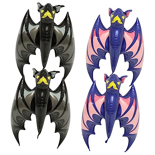 TOYANDONA 4Stücke Halloween Fledermaus Folienballons Aluminium Luftballons für Spukhause Dekoration und Gruselige Party Deko für Halloween von TOYANDONA