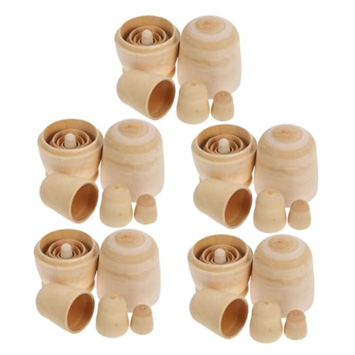 TOYANDONA 5 Sätze DIY Holz Puppen Unbemalt zum Bemalen Natürliche Holzfiguren Stapelbare Russische Nesting Dolls für Kreative Familienaktivitäten und Nachhaltiges Basteln TOYANDONA 5 Sätze DIY Holz Puppen Unbemalt zum Bemalen Natürliche Holzfiguren Stapelbare Russische Nesting Dolls für Kreative Familienaktivitäten und Nachhaltiges Basteln von TOYANDONA