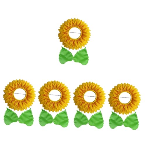 TOYANDONA 5 Sätze Sonnenblumenkopfbedeckung Sonnenblumenkostüm Für Kinder Sonnenblumen-kostüm-Partyhut Tanzkostüme Blumenkopfbedeckungen Für Kinder Erwachsene Krone Abschlussball Seidentuch von TOYANDONA