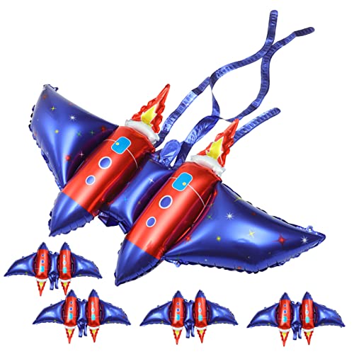 TOYANDONA 5 Stück Raketenflügeldekorationen Ballondekoration Raketenballons Geburtstag Luftballons Fliegend Partyballons Flügelfolie Groß Flügel Ballons Ballonflügel Aluminiumfolie von TOYANDONA