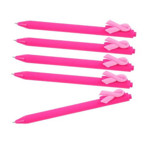 TOYANDONA 5 Stück Ribbon -Kugelschreiber Ribbonschreibstift Plastikstift kreative Stifte Party-Schreibstifte dekorative Festival-Kugelschreiber lustige Bandstifte süßer Kugelschreiber Rosa von TOYANDONA