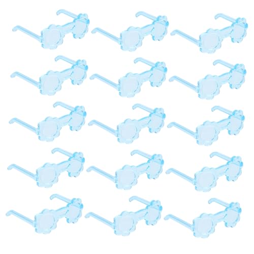 TOYANDONA 50 Stück Mini-Brille mini Puppenkleidung Puppenaccessoire kleine Brille Puppenhaus Mädchen Puppe Puppe Brillen zum Anziehen der Puppe winzige Gläser Plastik Sky-Blue von TOYANDONA