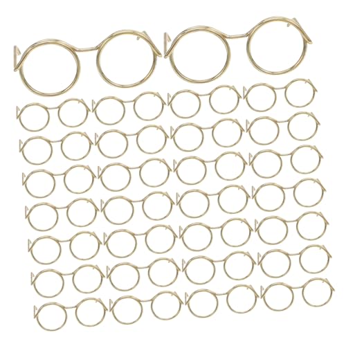 TOYANDONA 50 Stück Miniatur Brillen für Puppen mit Metallrahmen Filigrane Mini Doll Wire Glasses Detailreiche Puppenhaus Accessoires für DIY Bastelprojekte und Fotorequisiten von TOYANDONA
