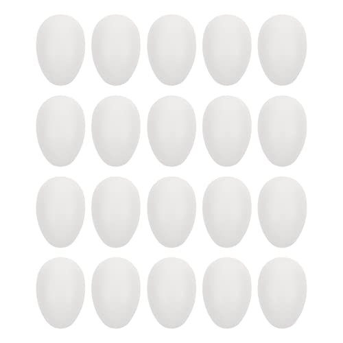 TOYANDONA 50 Stück nachgeahmte Eier gefälschte Eier Eierhalter lackierbar künstlich füllbare Eier plastikeier für ostern easter eggs DIY Dekoration Osterei-Verzierung Ostern Requisiten Weiß von TOYANDONA
