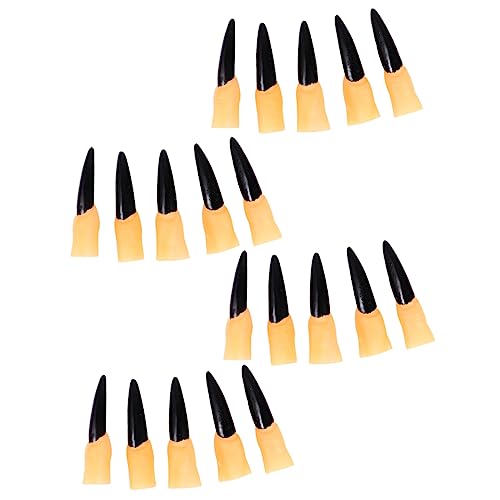 TOYANDONA 50Stücke Halloween Zombie Finger Nägel Gummimaterial Wiederverwendbar Sicher und Langlebig Requisiten für Grusel und Cosplay Events für Halloween Partys von TOYANDONA