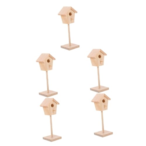 TOYANDONA 5st Puppenhaus Vogelkäfig Vogelhaus Terassendeko Zubehör Miniatur-vogelkäfig-Requisite Vogelkäfig-Ornament-Modell Winziger Vogelkäfig Holz Hölzern von TOYANDONA