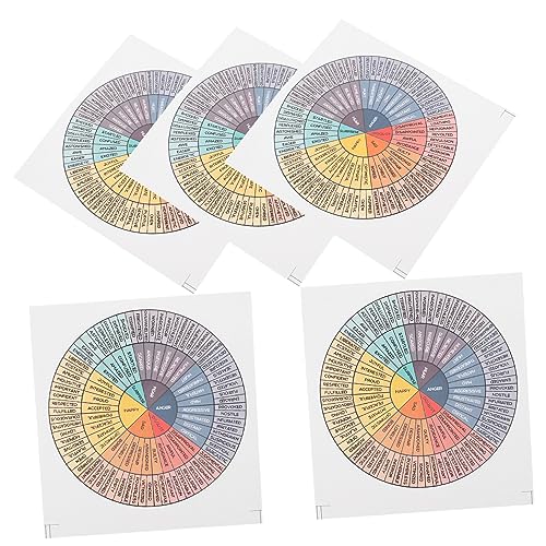 TOYANDONA 5stücke Emotionen Wheel Aufkleber Handgefertigte Sticker Für Laptop Smartphone Notizbuch Kreatives Gefühlsgrafik Design Selbstklebend Und Einfach Zu Verwenden von TOYANDONA