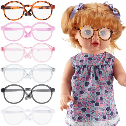 TOYANDONA 6 Puppenbrillen für 18-Zoll-Puppen, Mini-Brillen mit Runden, Klaren Gläsern, Kostümzubehör für Brillen zum Anziehen, Basteln Und für Zwergen-Haustiere TOYANDONA 6 Puppenbrillen für 18-Zoll-Puppen, Mini-Brillen mit Runden, Klaren Gläsern, Kostümzubehör für Brillen zum Anziehen, Basteln Und für Zwergen-Haustiere von TOYANDONA