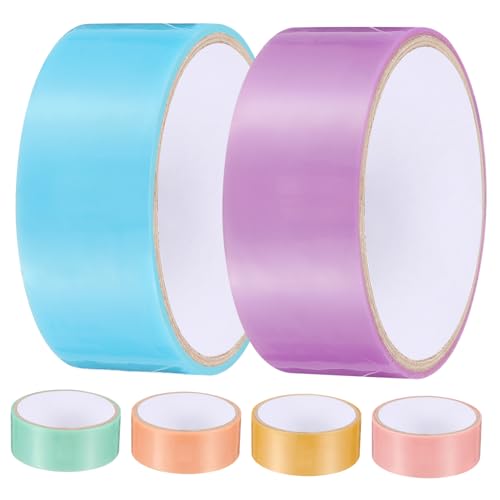 TOYANDONA 6 Rollen Farbige Sticky Ball Tapes Selbstklebende Kinderfreundliche DIY Klebebänder Glatte Oberfläche Kreative Bastel und Geschenkideen Sichere Kunststoffqualität von TOYANDONA