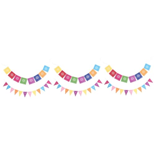TOYANDONA 6 Sätze mexiko flagge ziehen Faschingsfahne karneval zirkus party Kamindekor Girlande mexikanisches Pinata-Party-Banner Ammer mit mexikanischem Thema aushöhlen Piñata Latte-Kunst von TOYANDONA