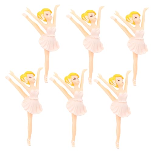 TOYANDONA 6 Stück Adorable Ballerina Cake Toppers PVC Schlüsselanhänger Dekoration für Landschaften Süße Figuren für Kuchen und Partys für Diy Projekte von TOYANDONA
