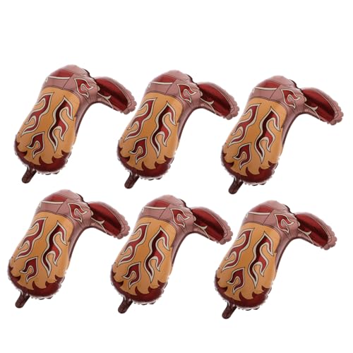 TOYANDONA 6 Stück Cowboystiefel Ballons Western Party Dekorationen für Geburtstagsfeiern Einzigartige Inflatable Deko im Cowboy Stil für Cowgirl Mottopartys von TOYANDONA
