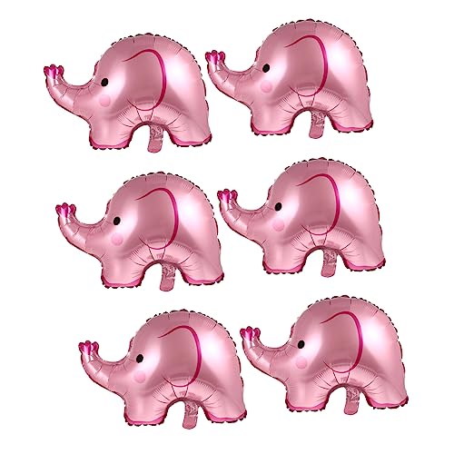 TOYANDONA 6 Stück Elefantenballon Partydekor Geburtstagsfeier Glücklich Partyballons Geburtstag Luftballons Partygeschenk Folienballons Aluminiumfolie Rosa von TOYANDONA