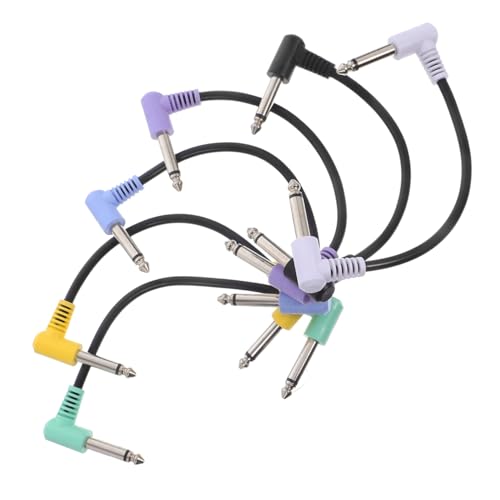 TOYANDONA 6 Stück Gitarren Patchkabel mit Rechtwinkligem Stecker Macaron-farben Zweikerner Audio Kabel für Keyboard Pedale und Instrumente Robuste Verbindung mit Signalstabilität von TOYANDONA