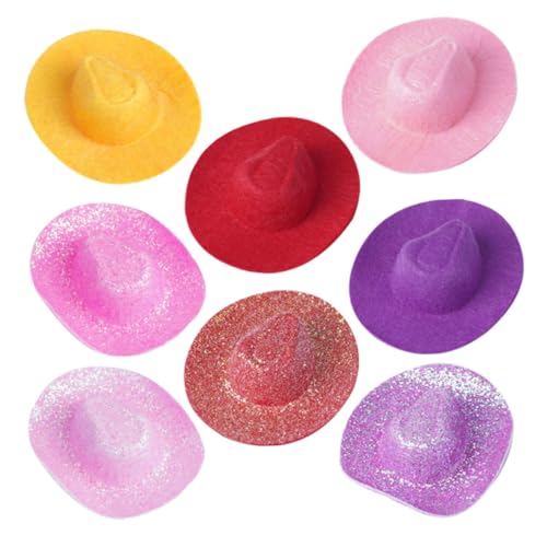 TOYANDONA 6 Stück Mini-Cowboyhut doll Accessories Puppe Cowboyhut Mode Minihüte zum Basteln zarte kleine Hüte Hut für Puppen zarte Puppenhüte dekorative Miniaturhüte Mini-Hut Stoff von TOYANDONA