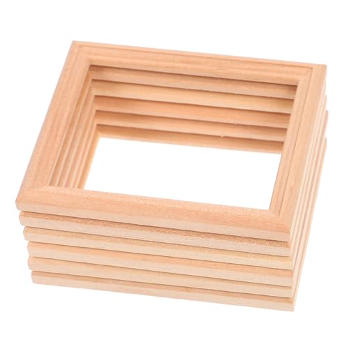 TOYANDONA 6 Stück Miniatur Bilderrahmen aus Holz für Puppenhäuser Maßstab Dekorative Foto Props für Kreative Gestaltung von Mikro und DIY Projekten von TOYANDONA