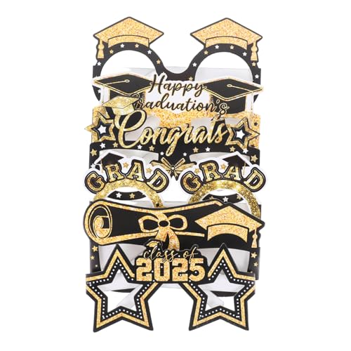 TOYANDONA 6 Stück Teiliges Abschlussbrillen Papier-fotorequisiten Modisch Trendige Partybrille für Abschlussfeiern Neujahr Hochzeiten Geburtstage mit Vielfältigen Designs TOYANDONA 6 Stück Teiliges Abschlussbrillen Papier-fotorequisiten Modisch Trendige Partybrille für Abschlussfeiern Neujahr Hochzeiten Geburtstage mit Vielfältigen Designs von TOYANDONA