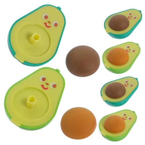 TOYANDONA 6 Stück Teiliges Avocado Radiergummi Anspitzer Cartoon Design Bleistiftspitzer für Schule Büro Praktische Tragbare Stiftehalter Kinderstationär von TOYANDONA