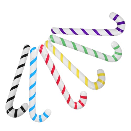 TOYANDONA 6 Stück Teiliges Bunte Aufblasbare Weihnachts Zuckerstangen Ballons Vielseitige Partydekoration für Weihnachten Geburtstage Hochzeiten und Festliche Foto Requisiten von TOYANDONA