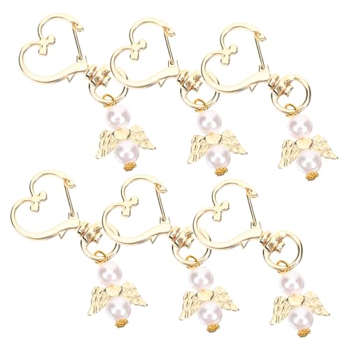 TOYANDONA 6 Stück Teiliges Flügel Design Charmante Shower Gastgeschenke Filigrane Metallanhänger mit Herz und Perle Leichte Schlüsselringe für Taufe und Party TOYANDONA 6 Stück Teiliges Flügel Design Charmante Shower Gastgeschenke Filigrane Metallanhänger mit Herz und Perle Leichte Schlüsselringe für Taufe und Party von TOYANDONA